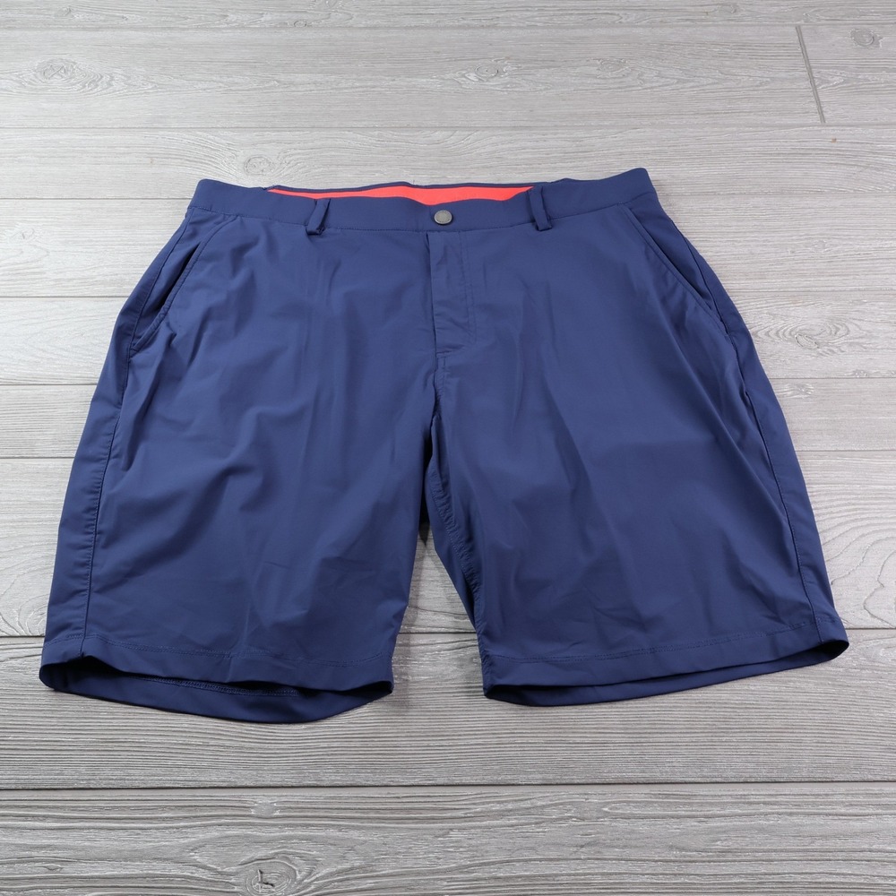 REDVANLY Hanover Golf Shorts Men's XL Navy Blue 9" Stretch Performance